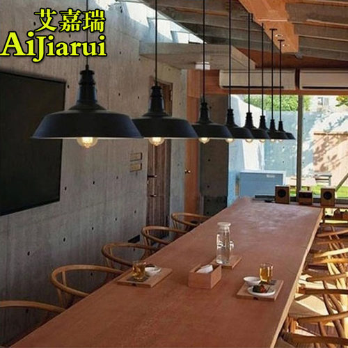 美式吊灯北欧复古loft工业吊灯 个性网咖餐厅咖啡厅过道锅盖吊灯