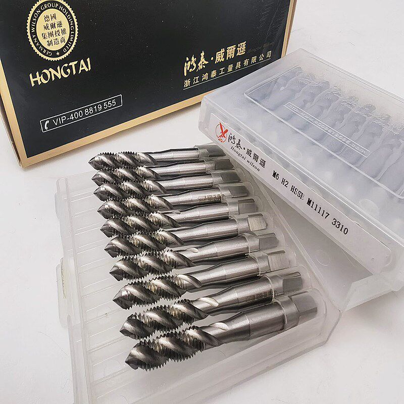 鸿泰威尔逊 螺旋丝锥先端丝攻白色高速钢机用右牙 左牙M3-M12正品
