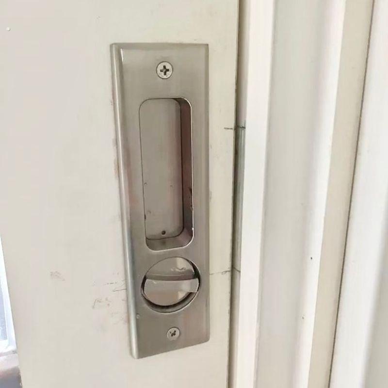 卫生间专用拉手厨房平移门暗门锁带钥匙推拉门锁趟门锁木门嵌入式