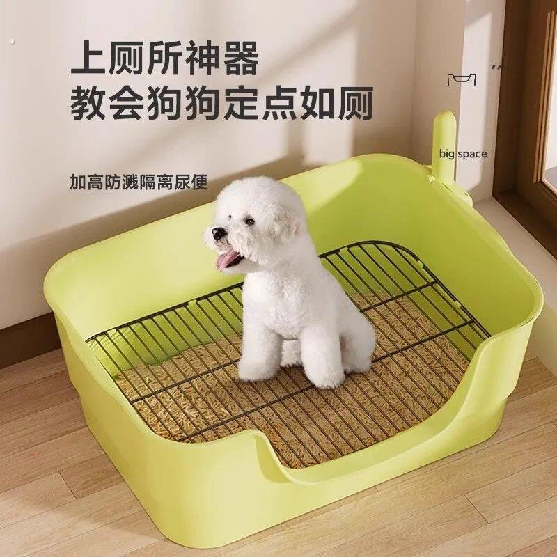 狗厕所超大号防外溅铁网高围栏猫猫尿盆正口式中小型犬狗砂盆坚固