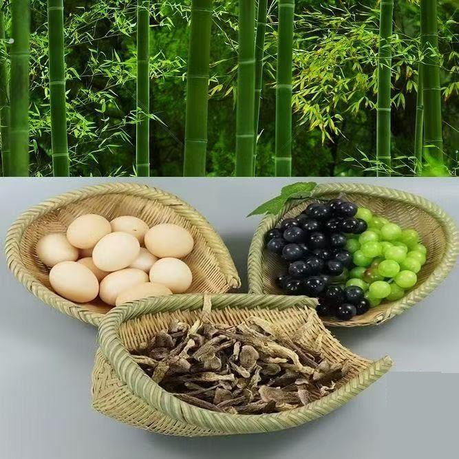 簸箕竹开口筲箕家用全青淘米竹筐竹制品竹筛收纳洗菜沥水晾晒篮竹