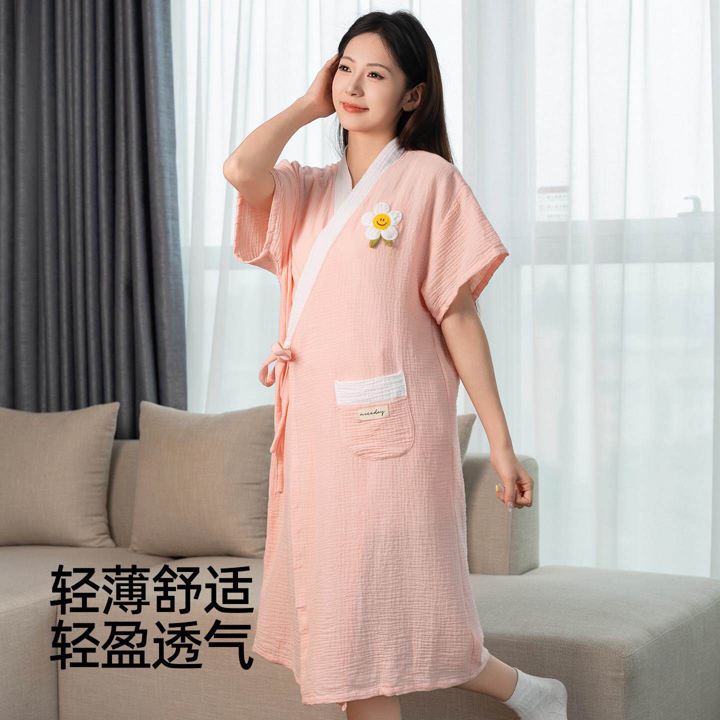 纱可穿式浴巾浴2袍女纯棉布206新款夏季薄裙款大人全棉浴吸100棉