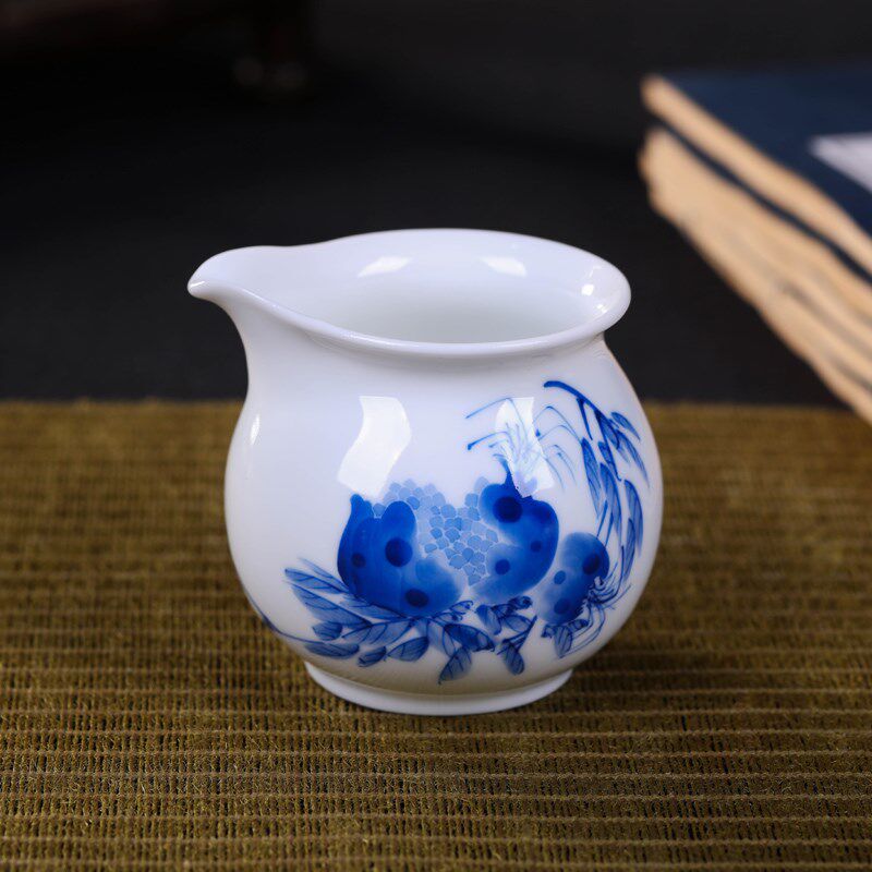 长物居陶瓷茶海公道杯景德镇瓷器茶具手绘青花瓷茶器手工茶器配件