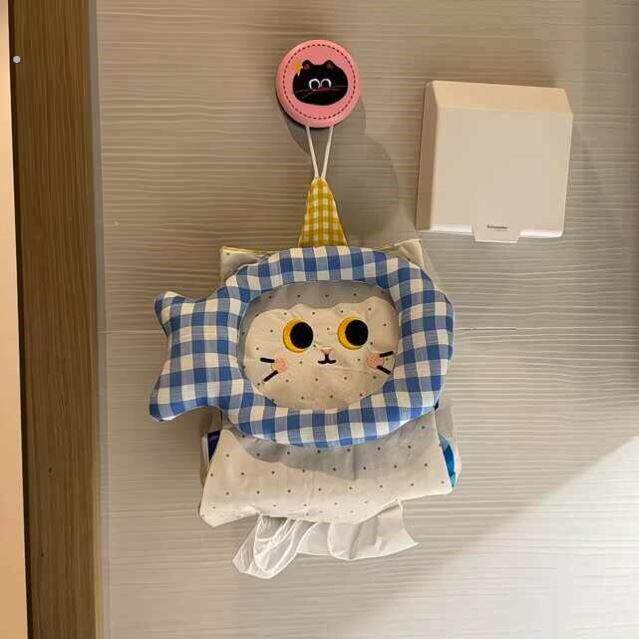 可爱猫咪纸巾袋挂式家用床头纸巾盒卫生间抽纸袋宿舍悬挂抽纸袋