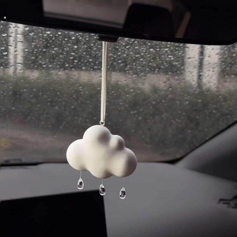 雨滴云朵汽车车载香薰挂件持久淡香氛车内装饰高级感香氛挂饰车挂