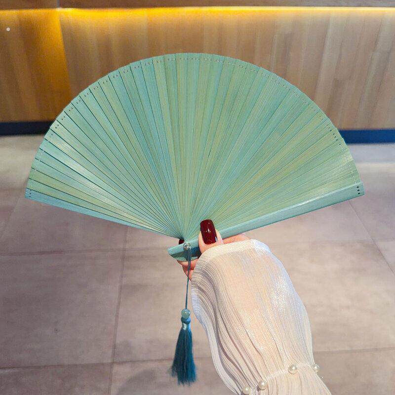 古风扇子素面可携式折叠全竹扇新中式随身携带古典旗袍搭配扇女折