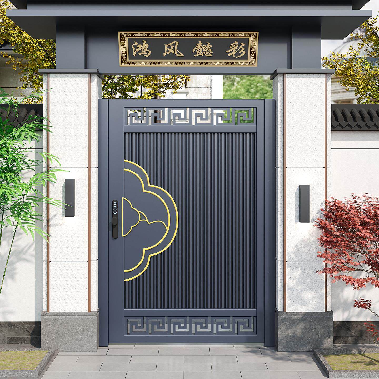 铝合金庭院门111院子大村门双开别墅大门农大自建房门大门铝艺楼