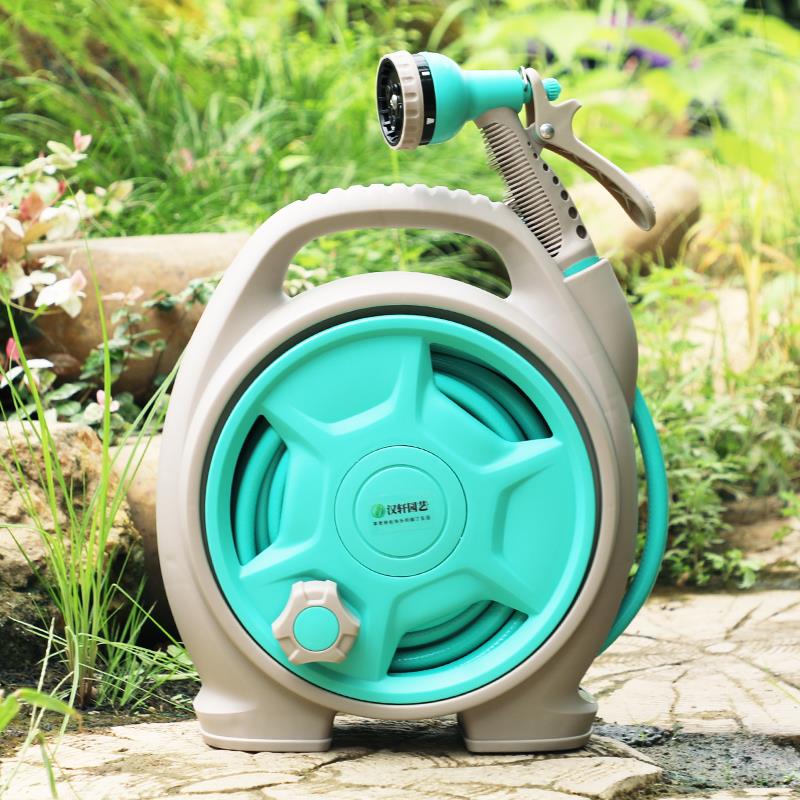 汉轩水管软管收纳架水管车迷你浇花喷头园林园艺浇水神器洗车水枪