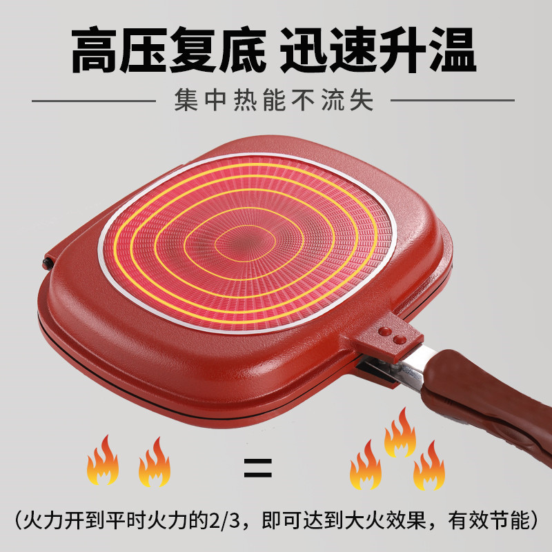 双面烤盘平底煎锅无烟不粘牛排煎烤锅