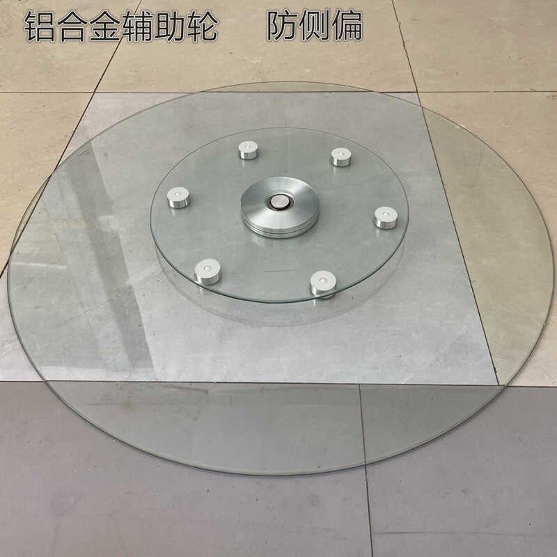 家用酒店实木杉木大圆桌餐厅圆桌折叠圆餐桌圆台面板带辅助轮转盘