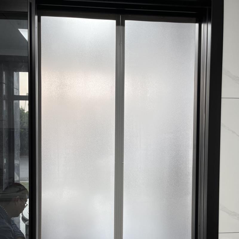 免打孔磨砂不透明磁吸门帘塑料PVC空调隔断窗遮阳帘化妆室厨房