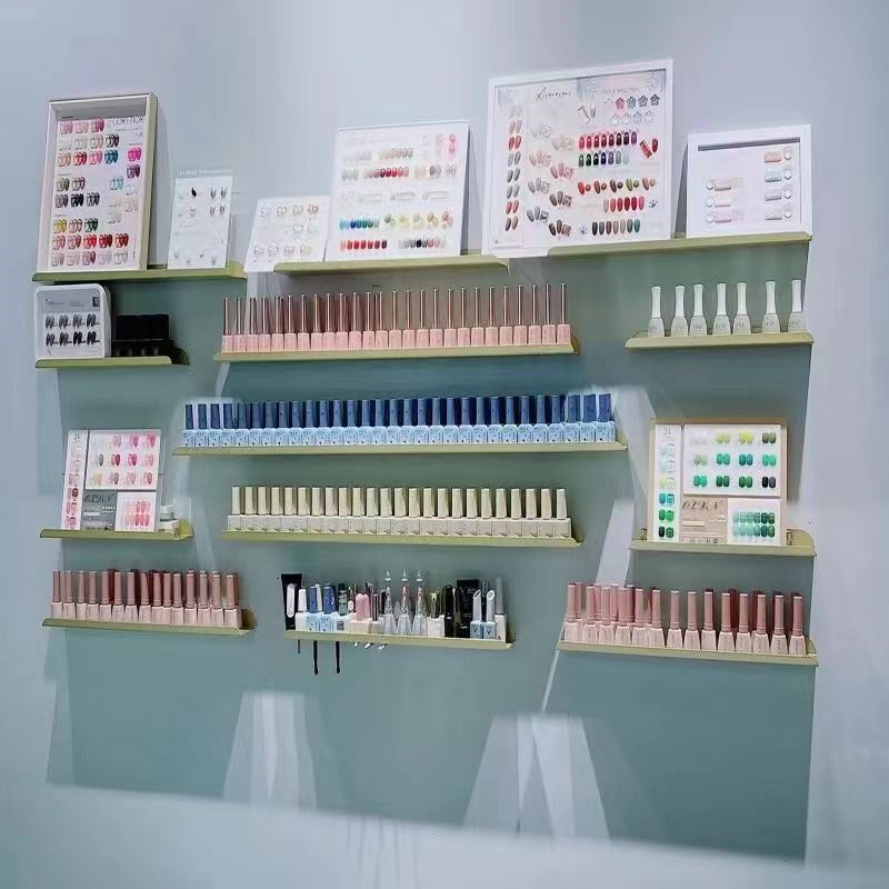 铁艺美甲展示架子墙上隔板化妆品货架装饰置物架壁挂甲油胶收纳架