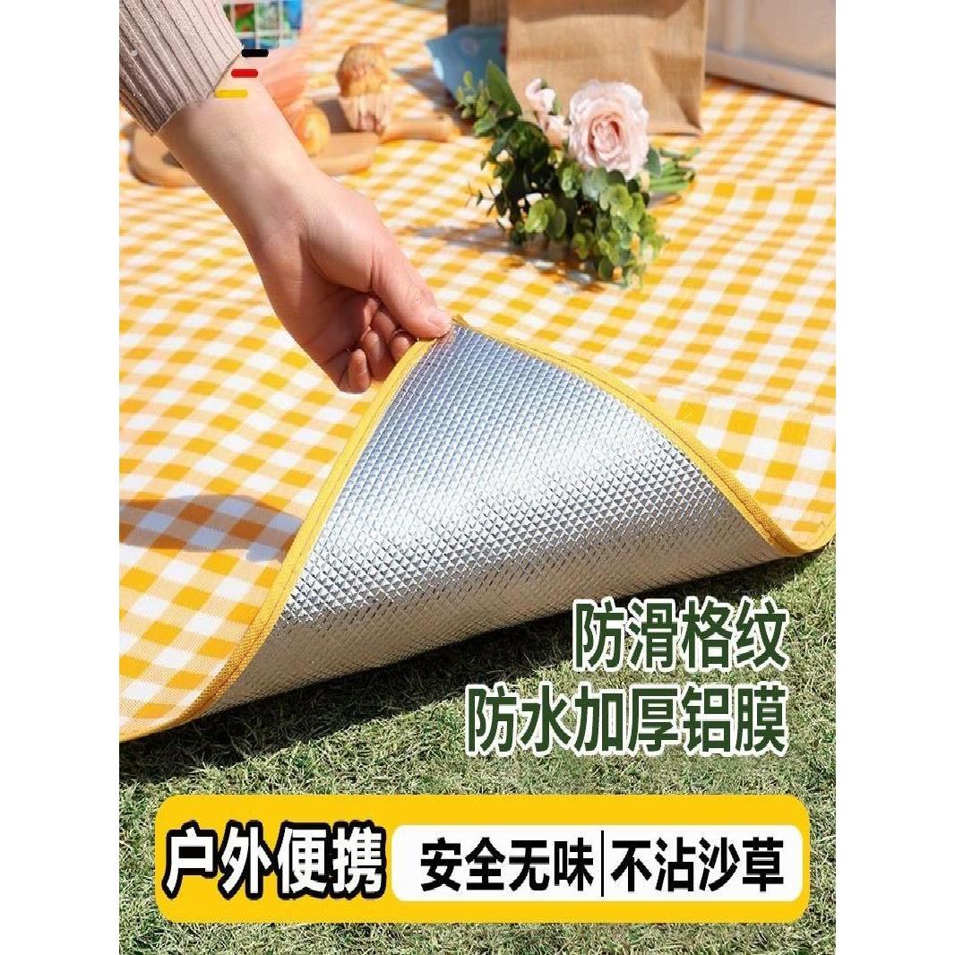 野餐垫户外防潮垫防水加厚便携铝膜沙滩垫便携露营野炊草坪垫子