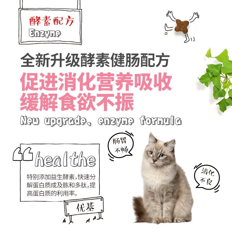 优基猫粮无谷益生菌幼猫粮小猫营养全价成幼猫通用冻干生骨肉肠道