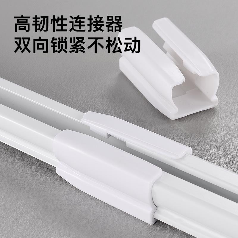伸缩窗帘轨道纱帘铝合金双轨静音顶装导轨客厅侧装窗帘杆滑轨窗帘