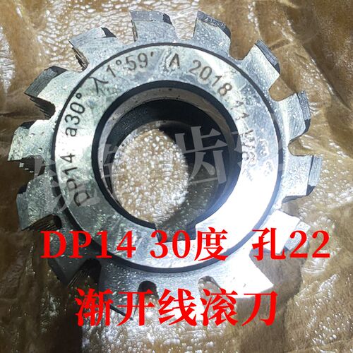 渐开线滚刀 DP14 压力角30度 内孔22 河冶高速钢6542