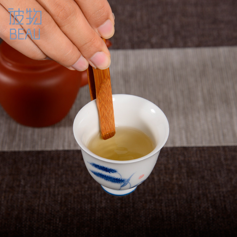 天福茗茶彼物竹艺三件套装功夫茶道家用茶具六君子配件茶夹则渣匙