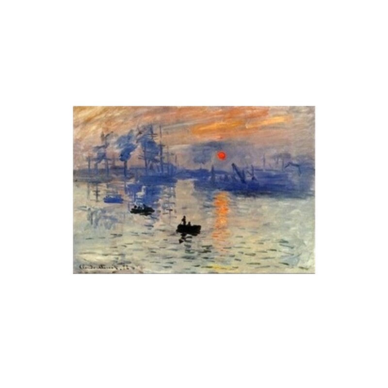 莫奈日出印象装饰画卧室壁画客厅复古抽象仿油画单幅房间风景挂画