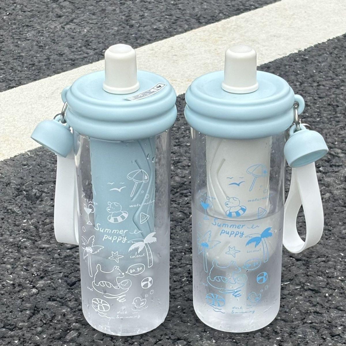 新款吸管2025大容量女生水杯高颜值塑料可携式随行杯子泡茶夏天可