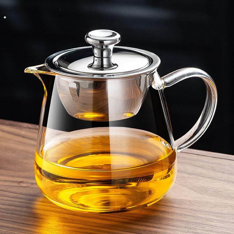 加厚玻璃公平杯茶漏集成大男杯有盖耐热小绿橙茶机茶具茶分隔器