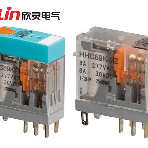 欣灵牌超薄型小型中间电磁继电器HHC69KL-2Z带灯 HHC69K-2Z 8插脚
