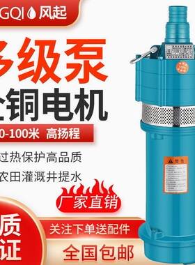 德国进口多级油浸潜水泵农业灌溉工程降水家用抽水机深井铜芯大流