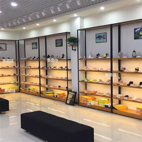 商场店铺用鞋店鞋架展示架实木落地式鞋货架女男童鞋包包展示架