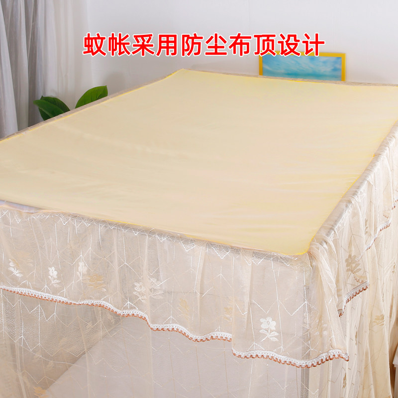 落地方顶老式木床1.5m单开门传统加密床幔宫廷公主1.8米提花蚊帐