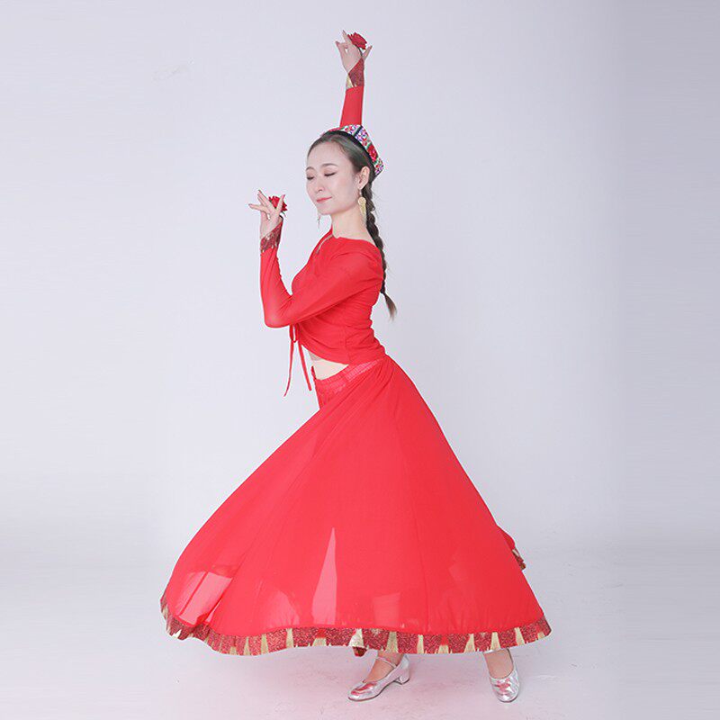 麦西莱依新疆民族舞台演出服女2021新款裙维族广场舞服装长裙飘逸