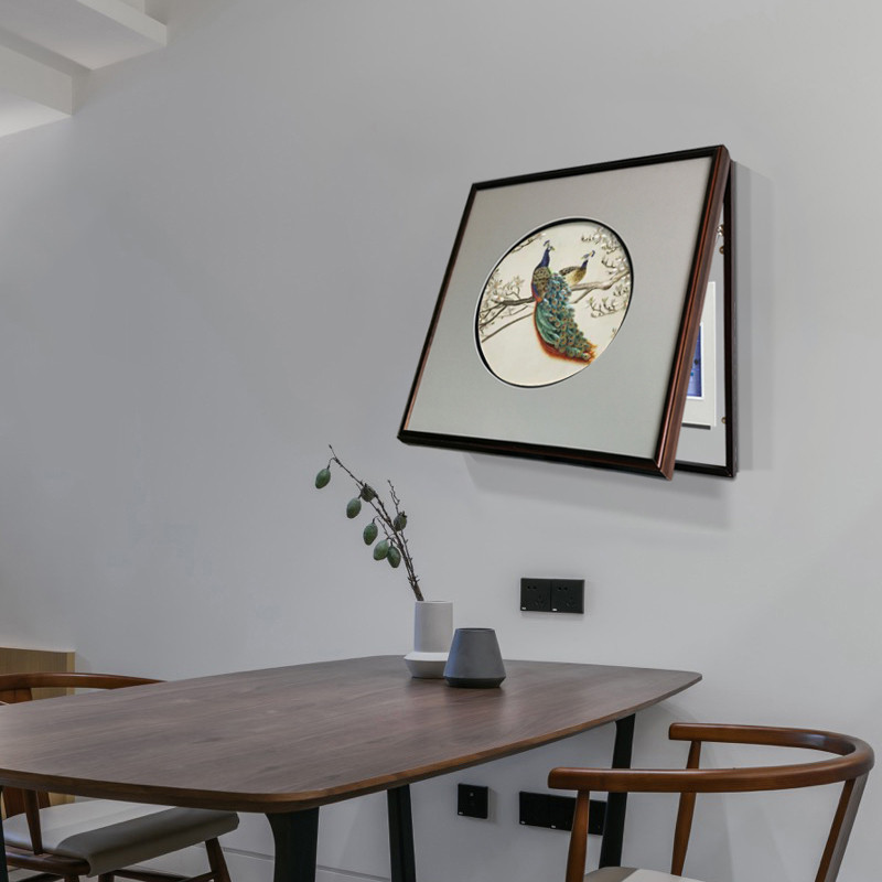 新中式手工苏绣电表箱客厅装饰画卧室餐厅配电箱遮挡箱壁画可定制