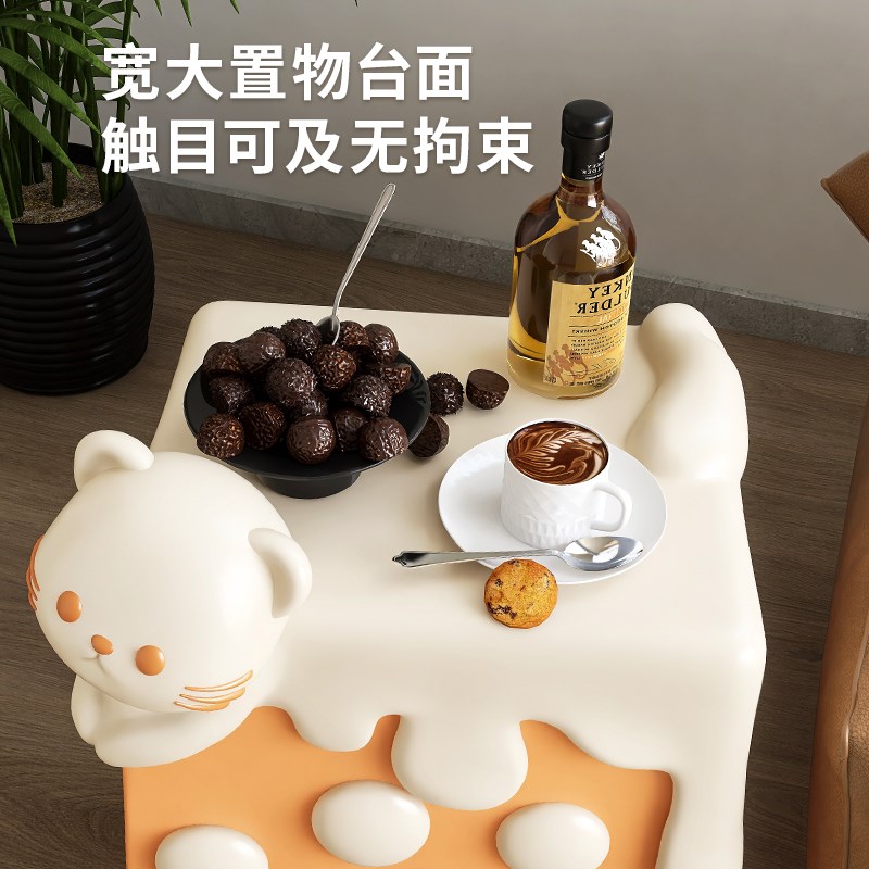 可爱猫窝创意床头柜小型儿童2025新款卧室置物架卡通极窄床边柜子