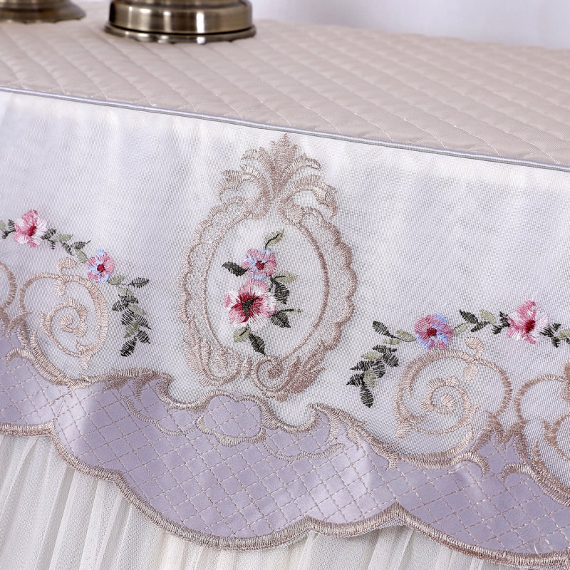 欧式钢琴罩蕾丝布艺钢琴全罩美式防尘钢琴盖布琴披弹琴不取琴凳罩