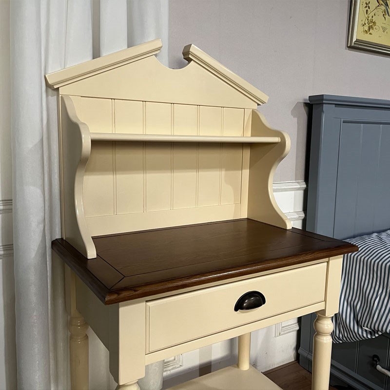 美式实木写字台原木儿童书桌梳妆台化妆桌家用卧室书房家具