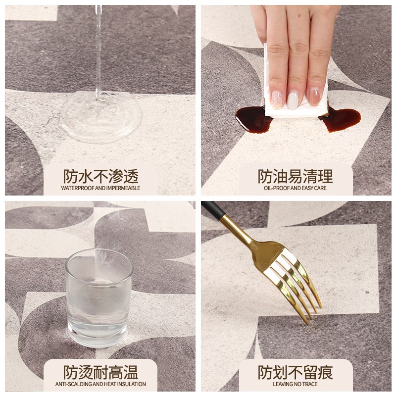 玄关鞋柜垫子台面保护垫防水皮革几何大理石入户门轻奢厚长条桌垫图片