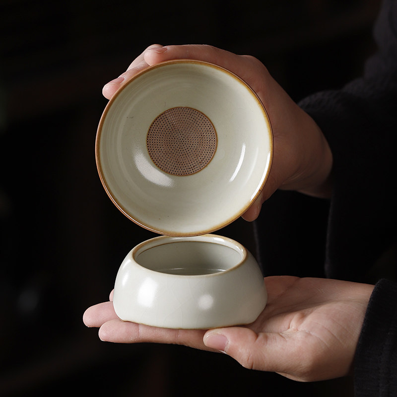 米黄汝窑茶具套装家用办公茶壶茶杯开片汝瓷功夫茶具用品盖碗茶盘