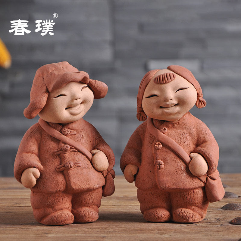 陶人泥塑手工艺术工艺品中国名师马若特传统民俗泥陶制品摆件人物