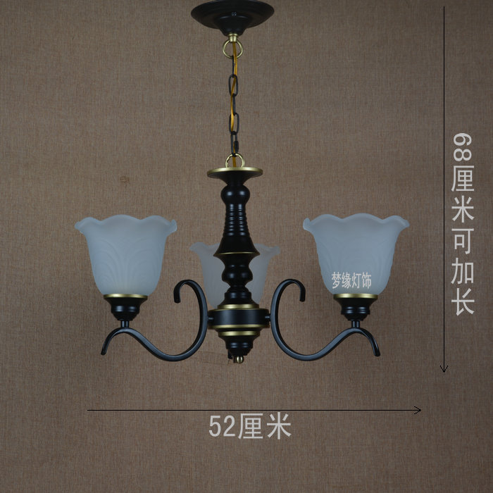 美式乡村铁艺复古吊灯卧室餐厅客厅欧式吊灯个性创意吊灯