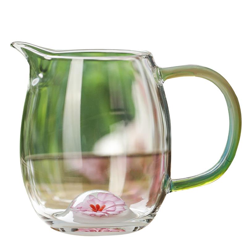 禾器玻璃公道杯花语棠韵澄然茶海厚底公杯耐热放烫高档匀杯分茶器