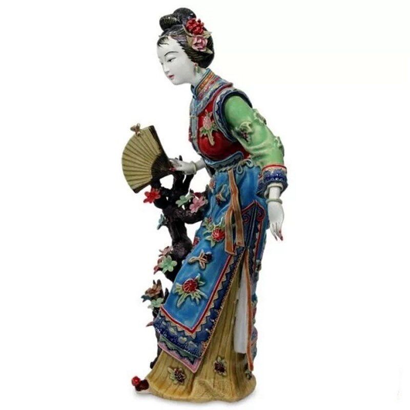 石湾陶瓷公仔仕女薛宝钗手工摆件红楼梦十二金钗店铺家居薛宝钗