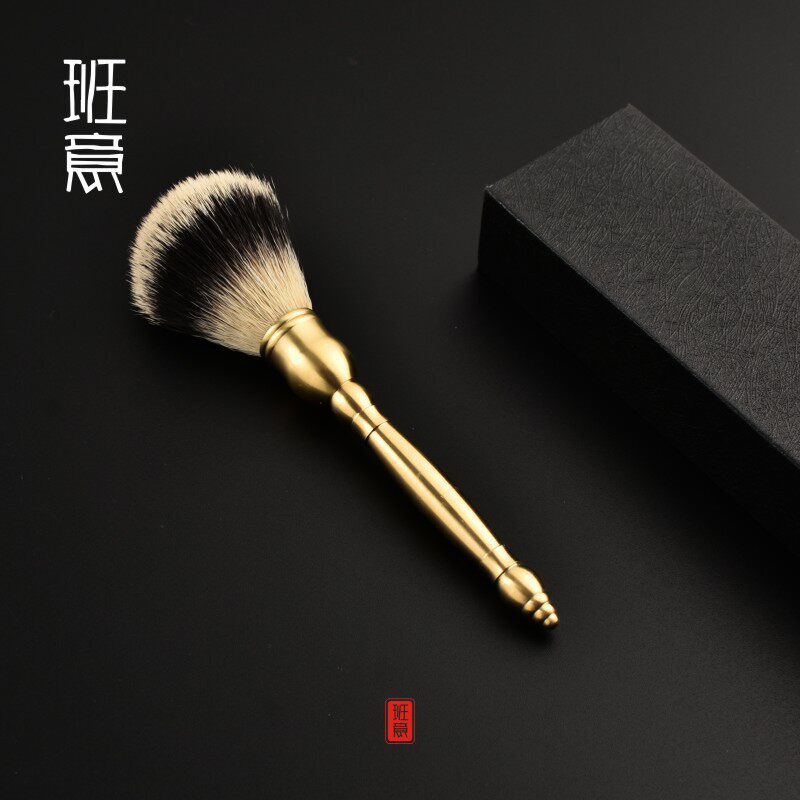 纯铜养壶笔养壶刷功夫茶具纯铜刷子不掉毛茶刷扫茶笔壶刷大号笔刷