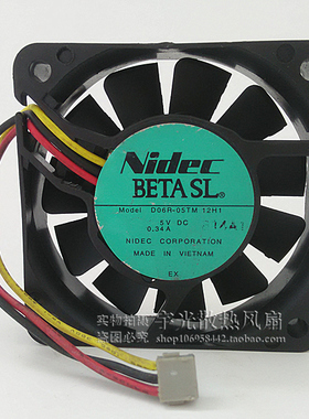 原装NIDEC 6015 5V 0.34A D06R-05TM 12H1 3线 液压散热风扇