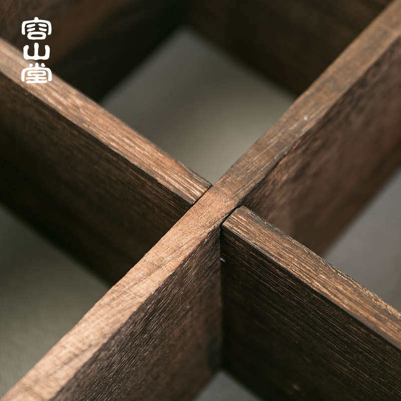 容山堂实木中式挂墙阁博古架物收纳多饼茶茶具架配件茶杯置架柜宝