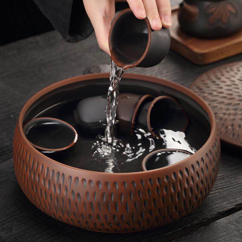 云南建水ABQ紫陶茶洗功特大号用笔洗家水洗水缸夫茶具盂配件杯洗