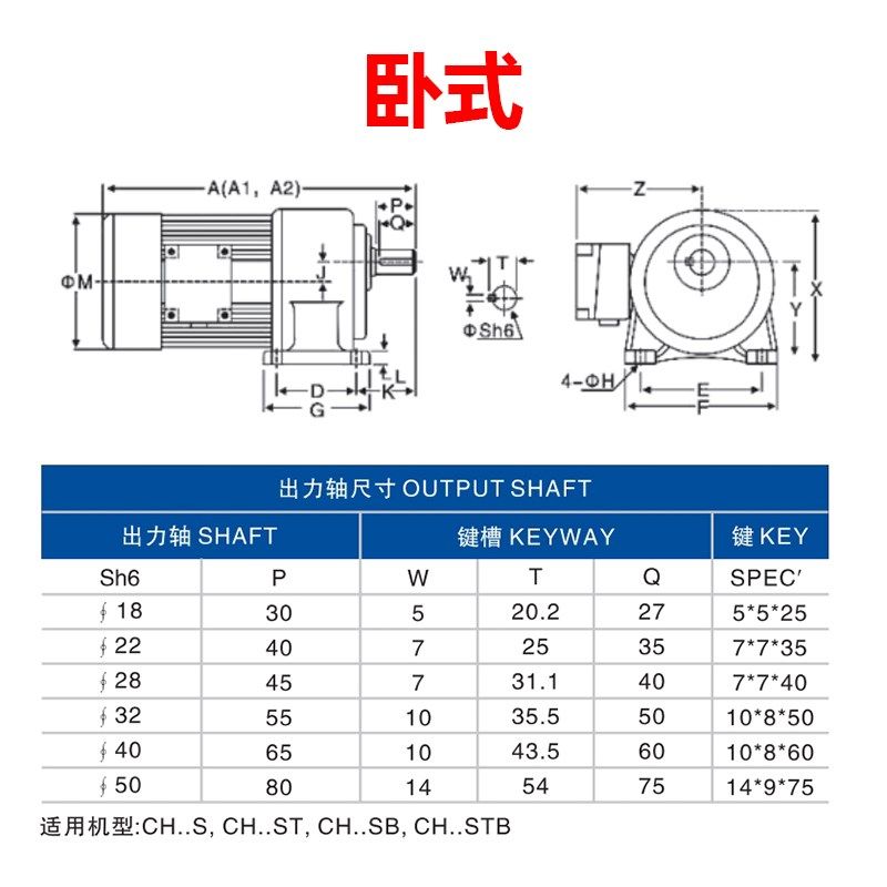 三相380V齿轮减速电机卧式变频可调速齿轮马达200W400W750W1500W
