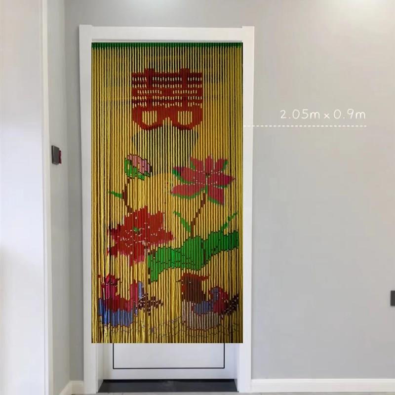 手工亚克力门帘 玄关复古珠帘隔断卫生间挡帘装饰田园风格挂帘屏
