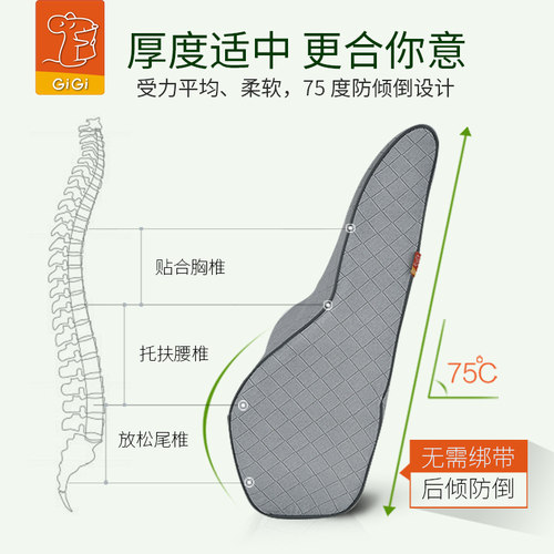 GiGi汽车枕头腰靠套装车用天然乳胶护颈枕枕座椅靠背垫护腰枕套装
