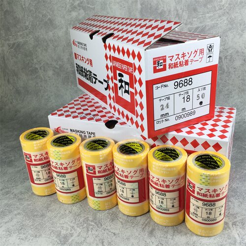 和纸美纹纸胶带外墙真石漆分隔线汽车喷漆遮蔽室内外喷漆分色胶带