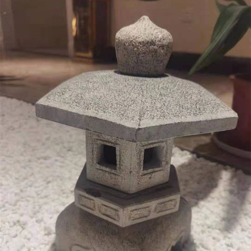 日式石雕中式庭院摆件落地灯石灯笼花园仿古草坪酒店电石灯青石