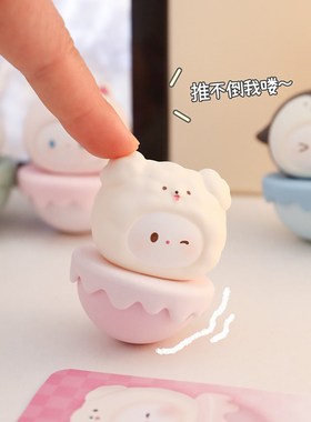 可爱创意不倒翁治愈系小摆件办公室桌面工位解压神器女生儿童礼物