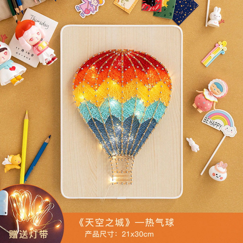 香和钉子绕线画创意弦丝画 diy手工礼物制作材料包填充缠线摆件